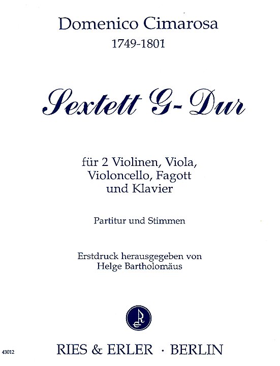 D. Cimarosa: Sextett G-Dur für Fagott,<br>2 Vl., Va, Vc. + Klavier