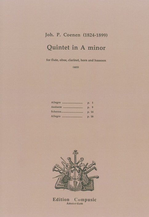 Joh.P. Coenen(1824-99): Quintett a-moll<br>für Holzbläserquintett - Stimmen +