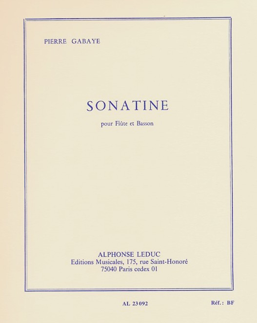 P. Gabaye: Sonatine für Flöte + Fagott<br>