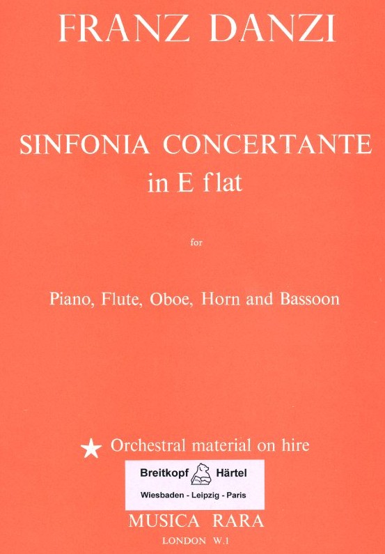 F. Danzi: Sinfonia Concertante für<br>Flöte, Oboe, Horn Fagott + Klavier