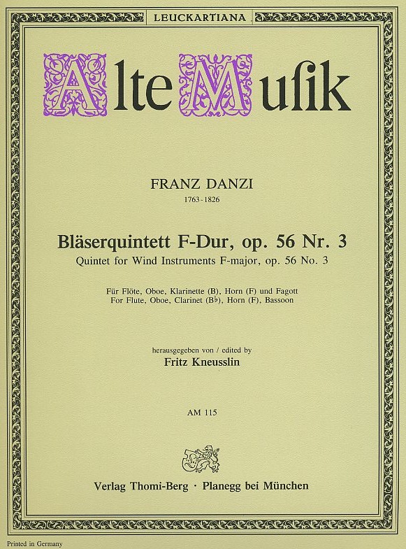 F. Danzi: Blserquintett F-Dur op. 56/3<br>