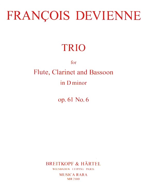 Fr. Devienne: Trio d-moll op. 61/6<br>für Flöte, Klarinette + Fagott