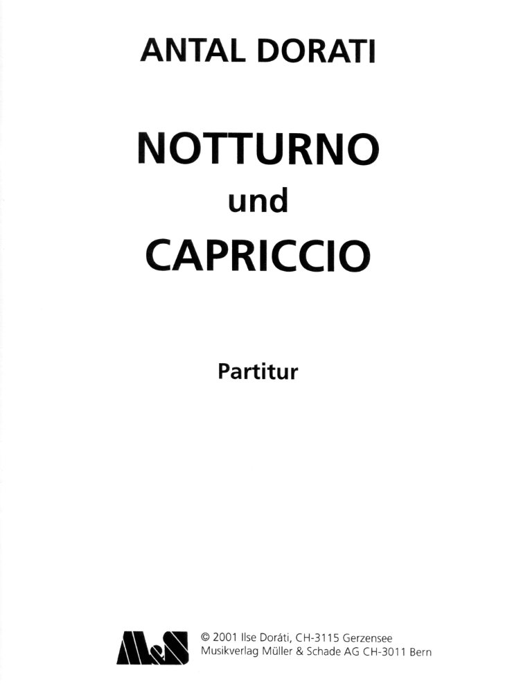 A. Dorati: &acute;Notturno und Capriccio&acute; fr<br>Oboe + Streichquartett - Stimmen + Part.