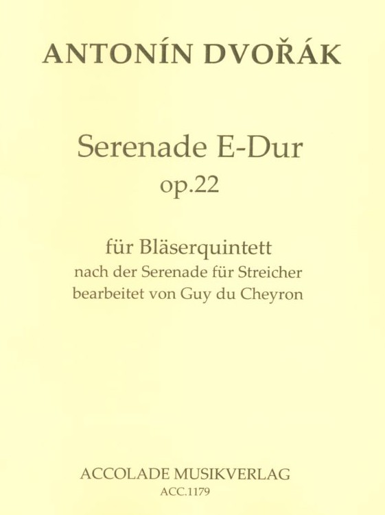 A. Dvorak: Serenade E-Dur op. 22<br>gesetzt fr Holzblserquintett