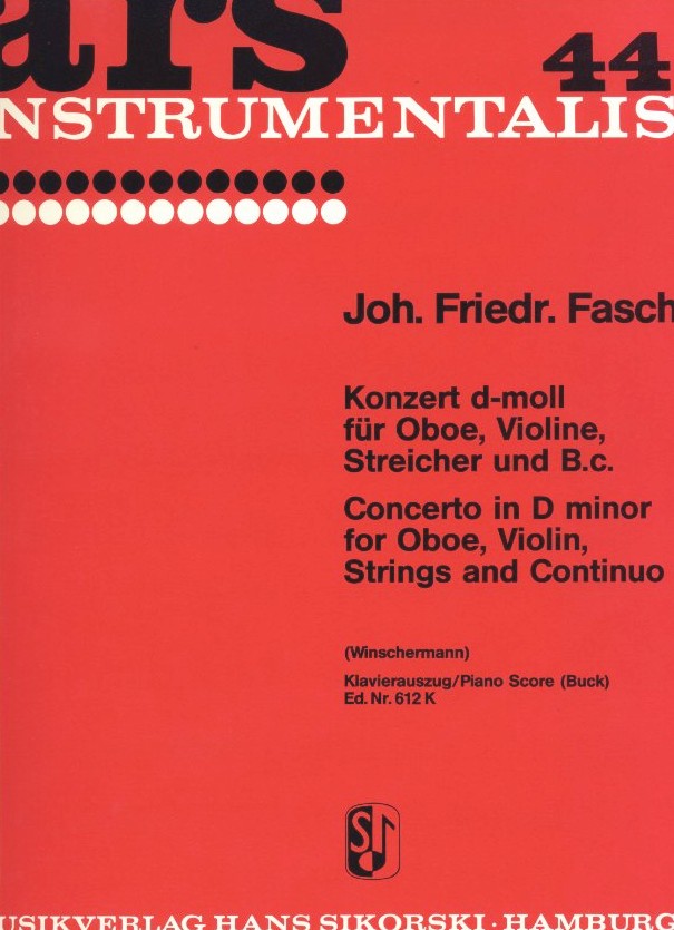 Joh.Fr. Fasch: Konzert d-moll<br>für Oboe, Violine + Streicher - KA