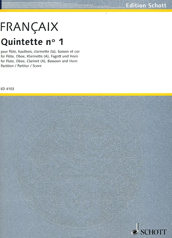 J. Francaix: Quintett (1948)<br>für Holzbläser - Partitur