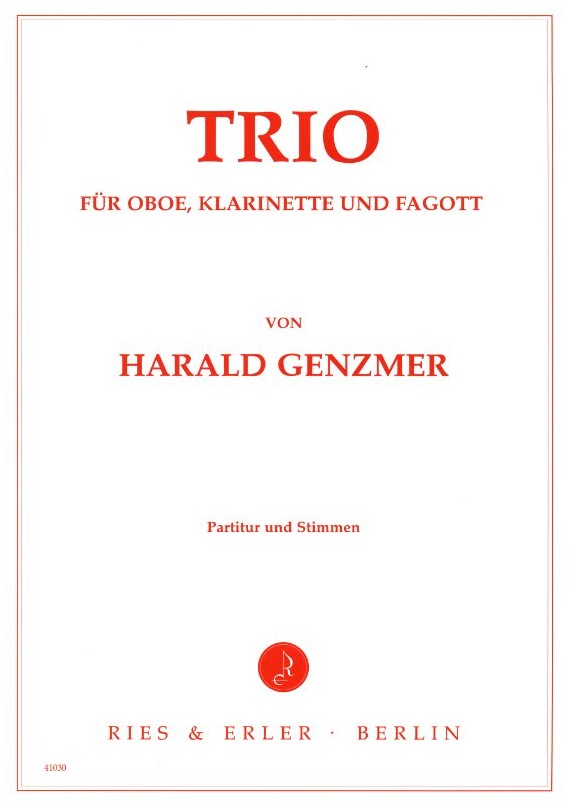H. Genzmer: Trio für Oboe, Klarinette +<br>Fagott - Partitur + Stimmen