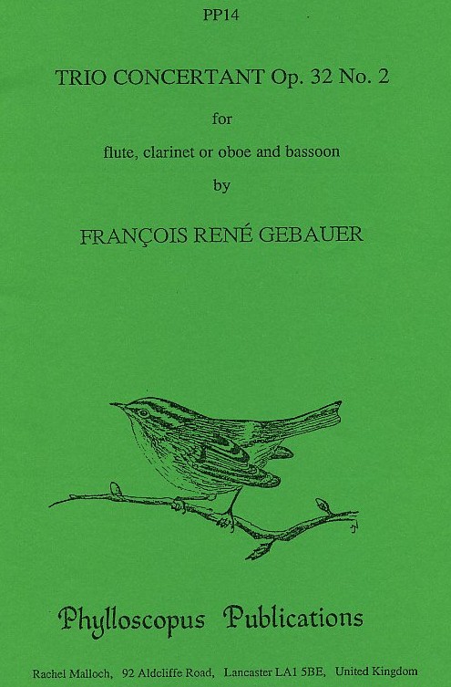 F. Gebauer: Trio Concertant op. 32/2 fr<br>Flte, Oboe (Klar.) + Fagott - Part.+Sti