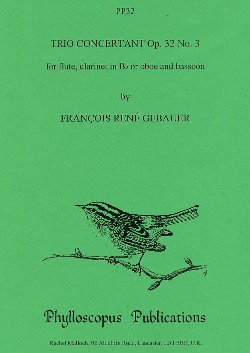 F. Gebauer: Trio Concertant op. 32/3 fr<br>Flte, Oboe (Klar.) + Fagott - Part.+Sti