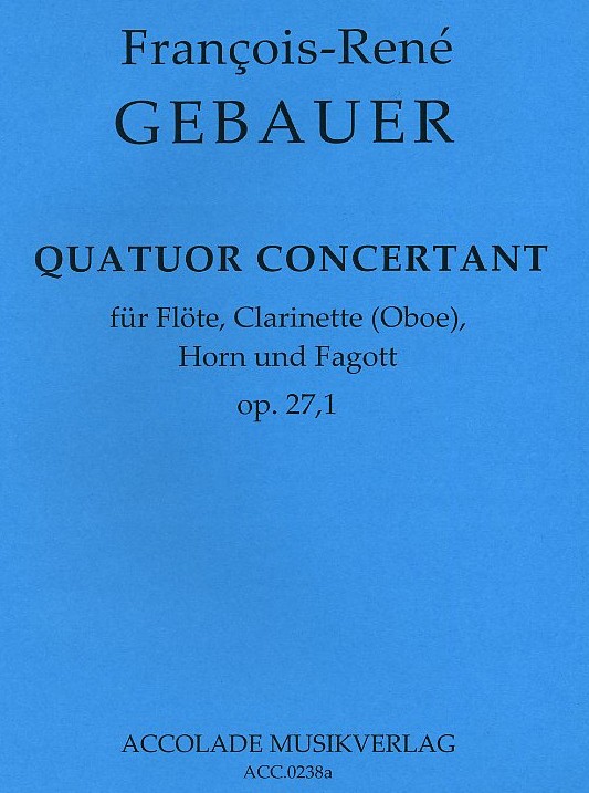 F. Gebauer: Quatuor Concertant op. 27.1<br>Fl., Oboe, Horn, Fag - Stimm.+Partitur