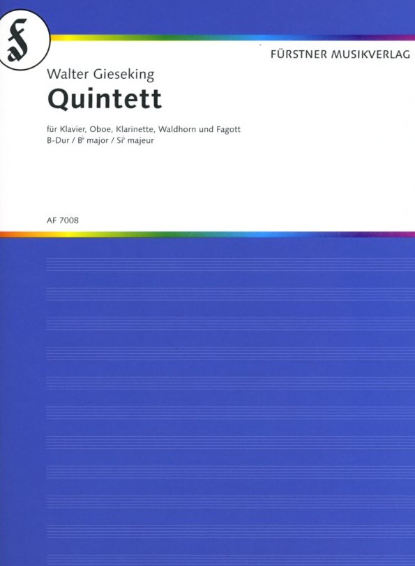 W. Gieseking: Quintett B-Dur für Oboe,<br>Klar., Hrn, Fagott + Klavier