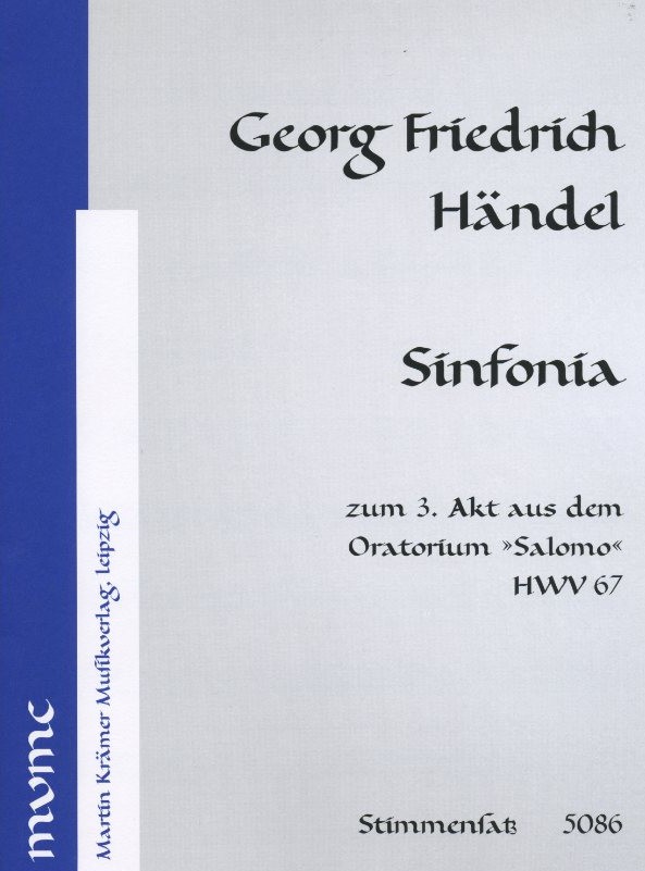 G.F. Händel: &acute;Die Ankunft der Königin<br>von Saba&acute;  - 2 Oboen + Str. / Stimmen