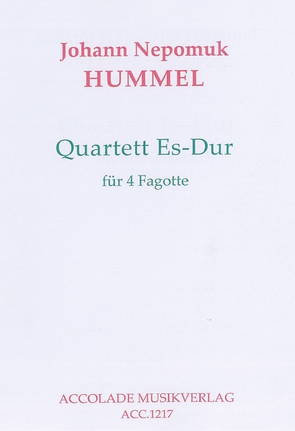 J.N. Hummel: Fagottquartett<br>in Es - Dur fr 4 Fagotte