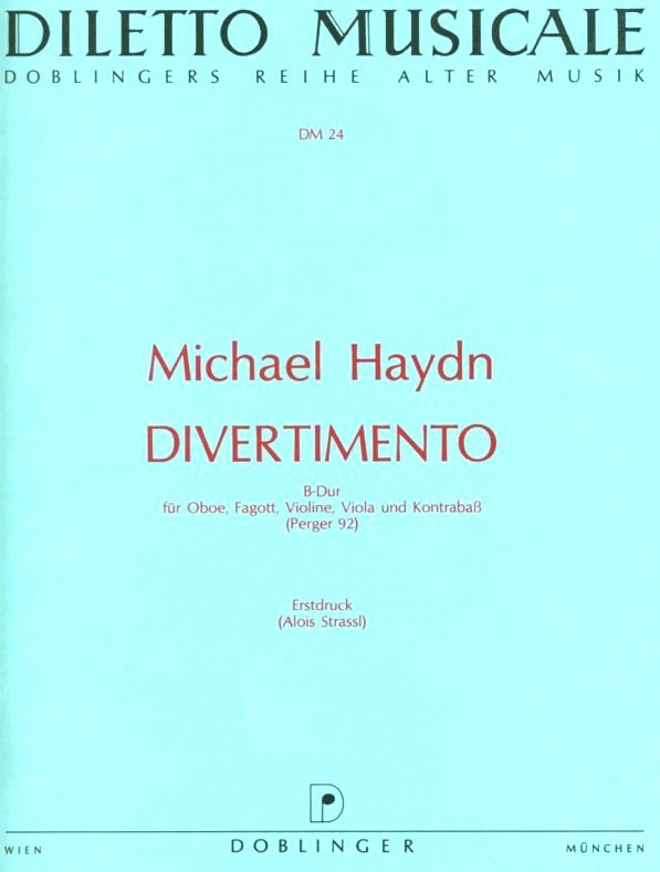 M. Haydn: Divertimento P 92 für Oboe,<br>Fagott, Vl, Va + Kontrabaß - Stp.
