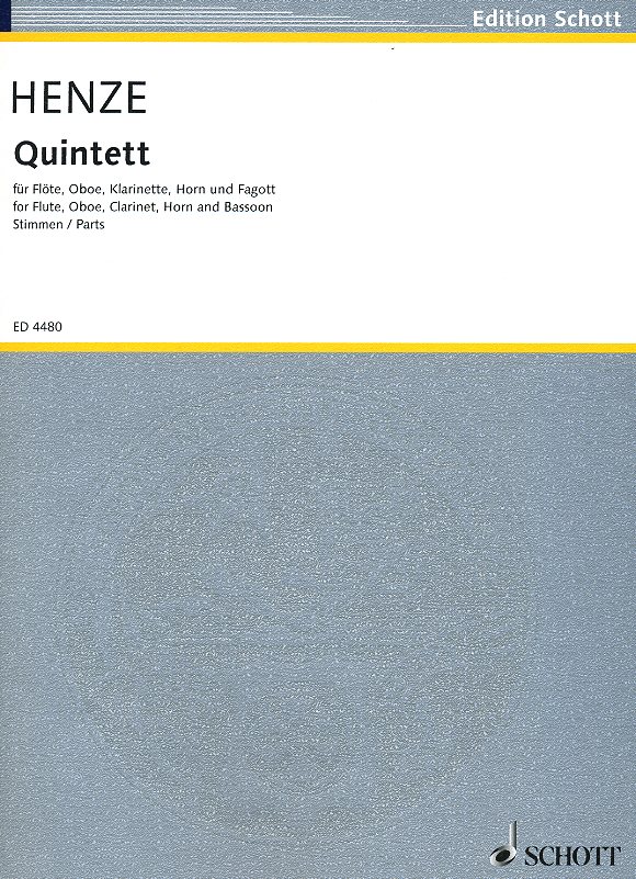H.W. Henze: Quintett für<br>Holzbläserquintett / Stimmen