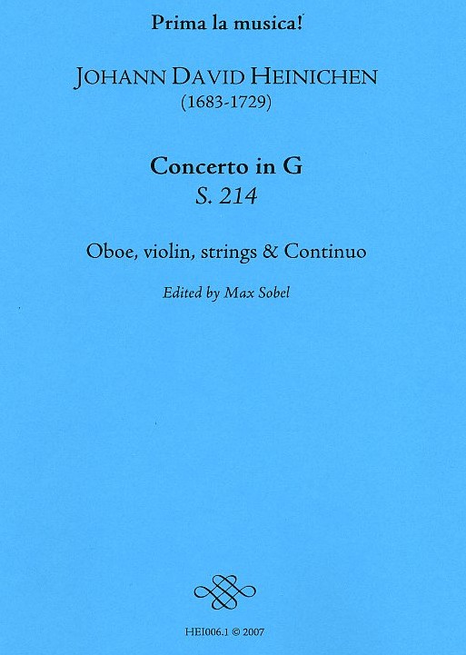 J.D. Heinichen: Concerto G-Dur (S.214)<br>2 Oboen, 2 Vl. 2 Va + BC - Stimmen+Part.