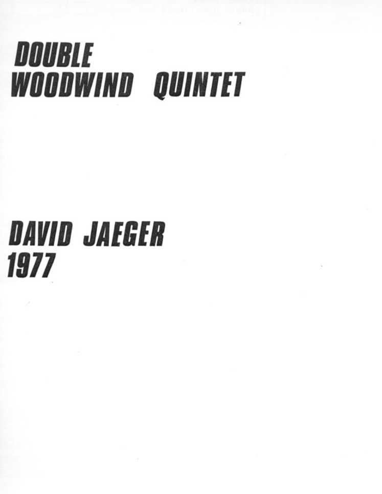 D. Jaeger(*1947):   Doppelbläserquintett<br>