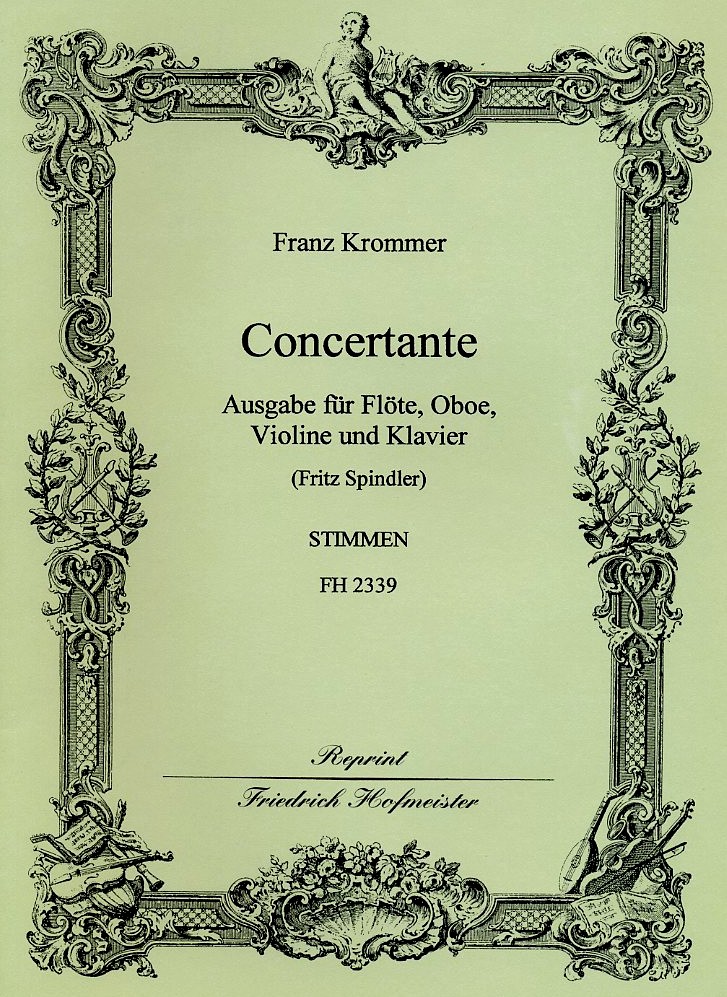 F. Krommer: Concertante - Ausgabe für<br>Fl, Ob, Viol. + Klavier / 3 Solo Stimmen