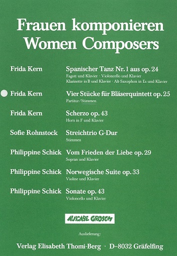 F. Kern(1891-1988): Vier Stücke op. 25<br>für Bläserquintett