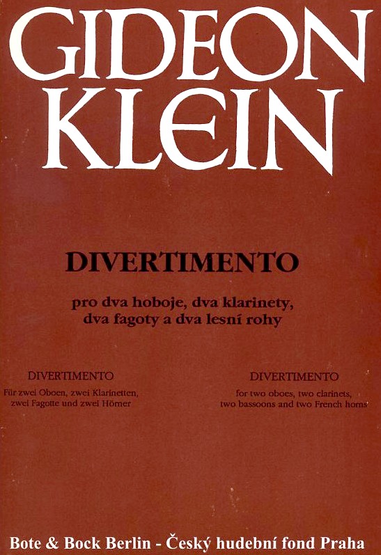 G. Klein(1919-1945): Divertimento<br>(1939/40) für Bläseroktett / Part + Stim