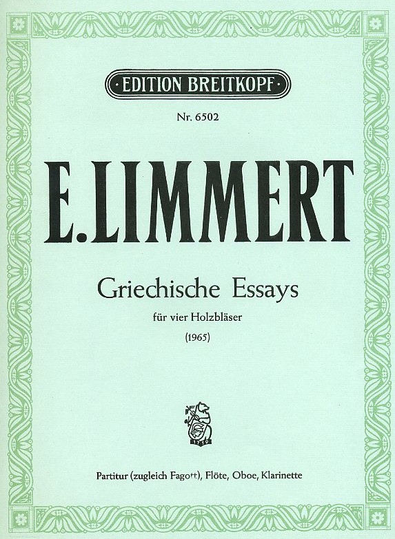 Limmert: Griechische Essays für<br>Flöte, Oboe, Klarinette, Fagott