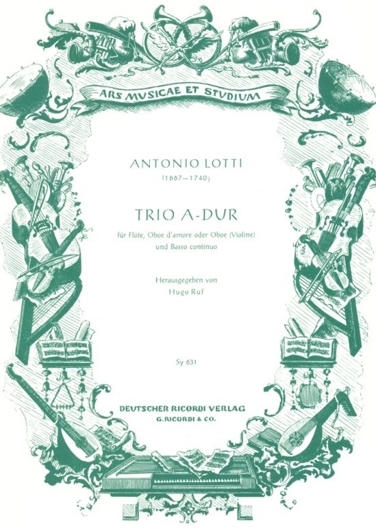 A. Lotti: Triosonate A-Dur für Flöte,<br>Oboe d&acute;amore (o. Oboe) + BC