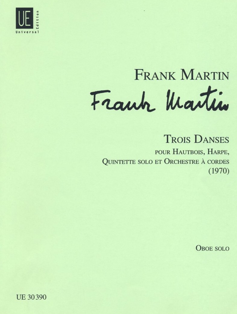 F. Martin: &acute;Trios Danses&acute; (1970) Oboe,<br>Harfe, 5 Str. + Str.Orch. - Oboenstimme