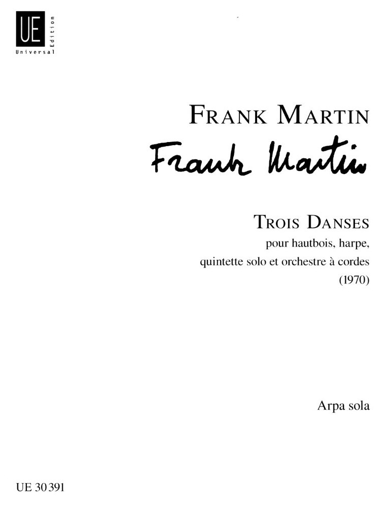 F. Martin: &acute;Trios Danses&acute; (1970) Oboe,<br>Harfe, 5 Str. + Str.Orch. - Harfenstimme