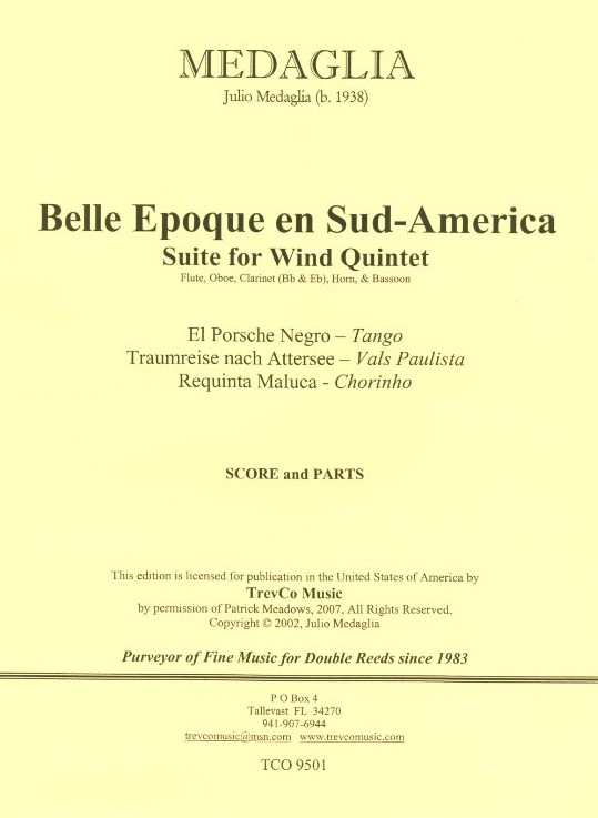 J. Medaglia(*1938): Belle époque in<br>Süd Amerika-Bläserquintett /Stimm.Part.