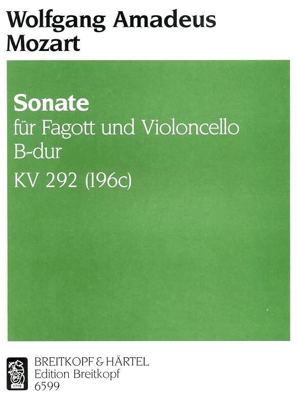 W.A. Mozart: Sonate B-Dur KV 292<br>fr Fagott + Cello