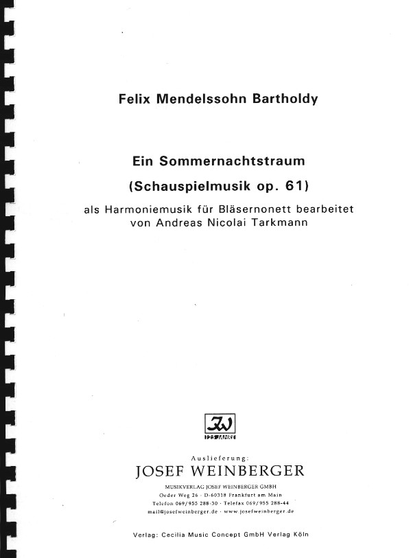 F. Mendelssohn Bartholdy: &acute;Sommernachts-<br>traum&acute; - fr Holzblserensemble -Stimmen