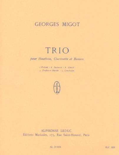 G. Migot: Trio fr Oboe, Klarinette<br>+ Fagott - Partitur