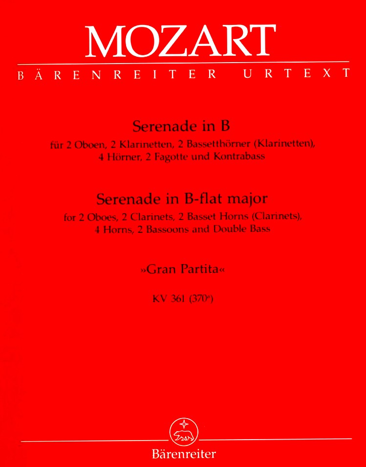 W.A. Mozart: &acute;Gran Partita&acute; KV 361 B-Dur<br>fr 13 Blser / Stimmen / Brenreiter