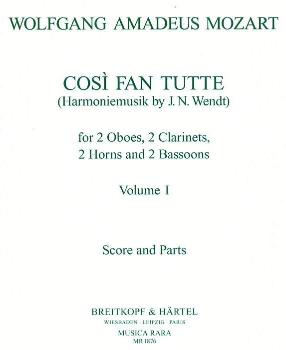 W.A. Mozart: &acute;Cosi fan tutte&acute; fr<br>Blseroktett Bd. 1 - bearb. Wendt