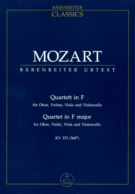 W.A. Mozart: Quartett F-dur KV 370<br>Oboe, Violine, Va + Vc /Partitur /BA