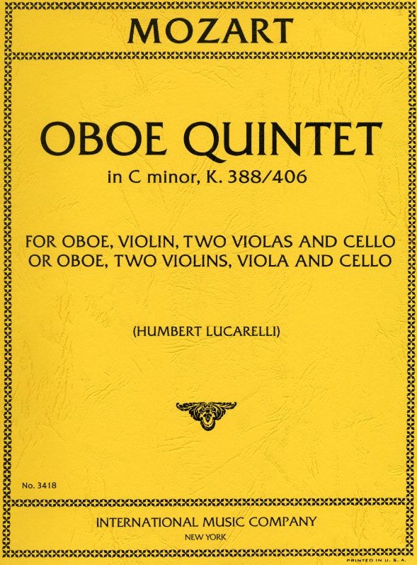 W.A. Mozart: Quintett KV 406 c-moll<br>fr Oboe + 4 Streicher - IMC