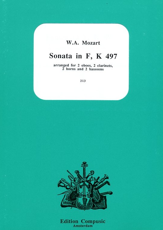 W.A. Mozart: Sonate F-Dur KV 497 für<br>Holzbläseroktett - Stimmen + Partitur