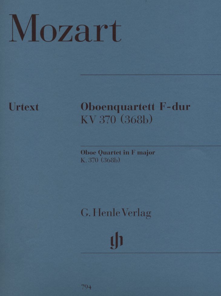 W.A. Mozart: Quartett F-dur KV 370<br>Oboe, Vl, Va + Vc / Henle / Stimmen