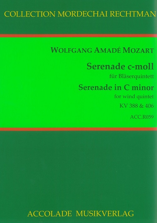W.A. Mozart: Serenade No. 12 c-moll<br>KV 388 - fr Blserquintett /M. Rechtman