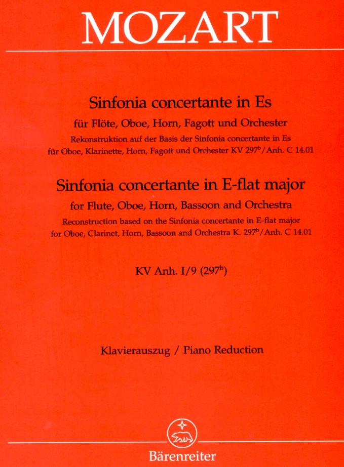 W.A. Mozart: Sinfonia Concertante Es-Dur<br>KV Anh I/9 Flöte, Ob, Hrn, Fag - KA / BA