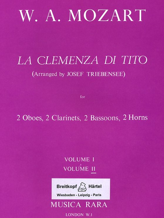 W.A. Mozart: &acute;La Clemenza di Tito&acute; für<br>Bläseroktett - Bd. 2 / J. Triebensee