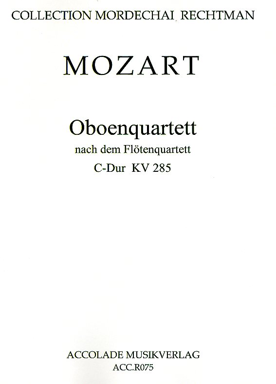 W.A. Mozart: Quartett C-dur nach KV 285<br>Oboe, Vl, Va +Vc - Stim+Part. /Accolade