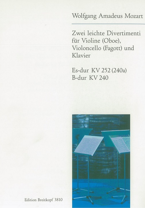 W.A. Mozart: 2 leichte Divertimenti<br>KV252 /KV240 /Oboe(Vn), Fag(Vc)+Klavier
