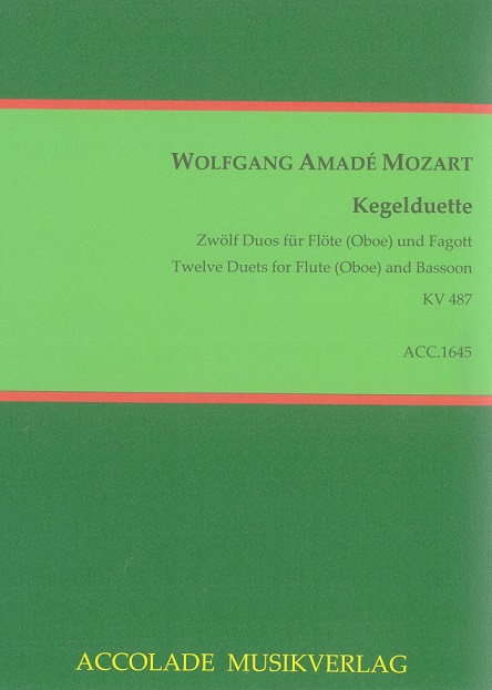 W.A. Mozart: Kegel-Duette KV 487<br>gesetzt für Oboe (Flöte) + Fagott