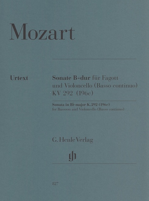 W.A. Mozart: Duo Sonate KV 292 fr<br>Fagott + Vcello (+Klavier) / Henle