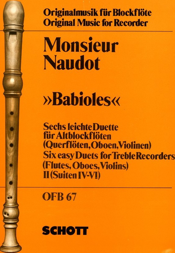 M. Naudot: &acute;Babioles&acute; - 6 leichte<br>Duette Bd-II fr 2 Altflten - Oboen