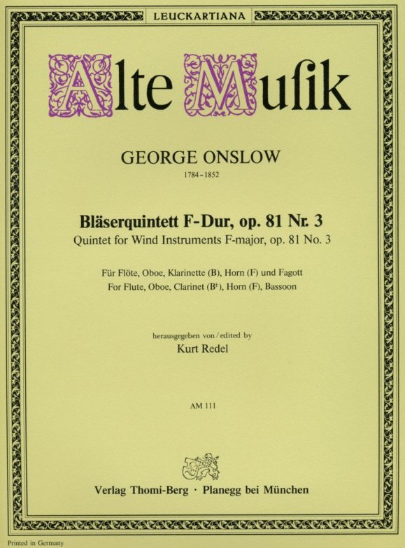 G. Onslow: Blserquintett F-Dur<br>op. 81, No. 3