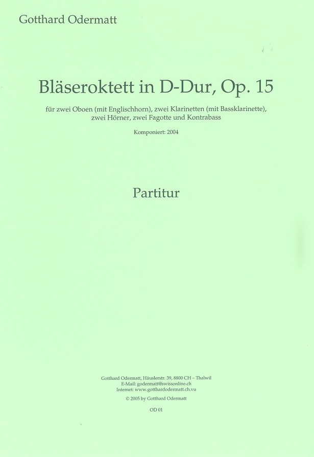 G. Odermatt(*1974): Blseroktett op. 15<br>Stimmen + Partitur