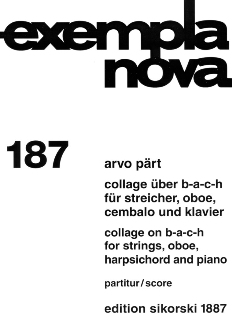 A. Prt: &acute;Collage ber Bach&acute; /Streicher,<br>Oboe, Cembalo, Klavier / Partitur
