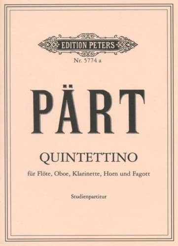 A. Pärt: &acute;Quintettino&acute; für<br>Holzbläserquintett - Studienpartitur